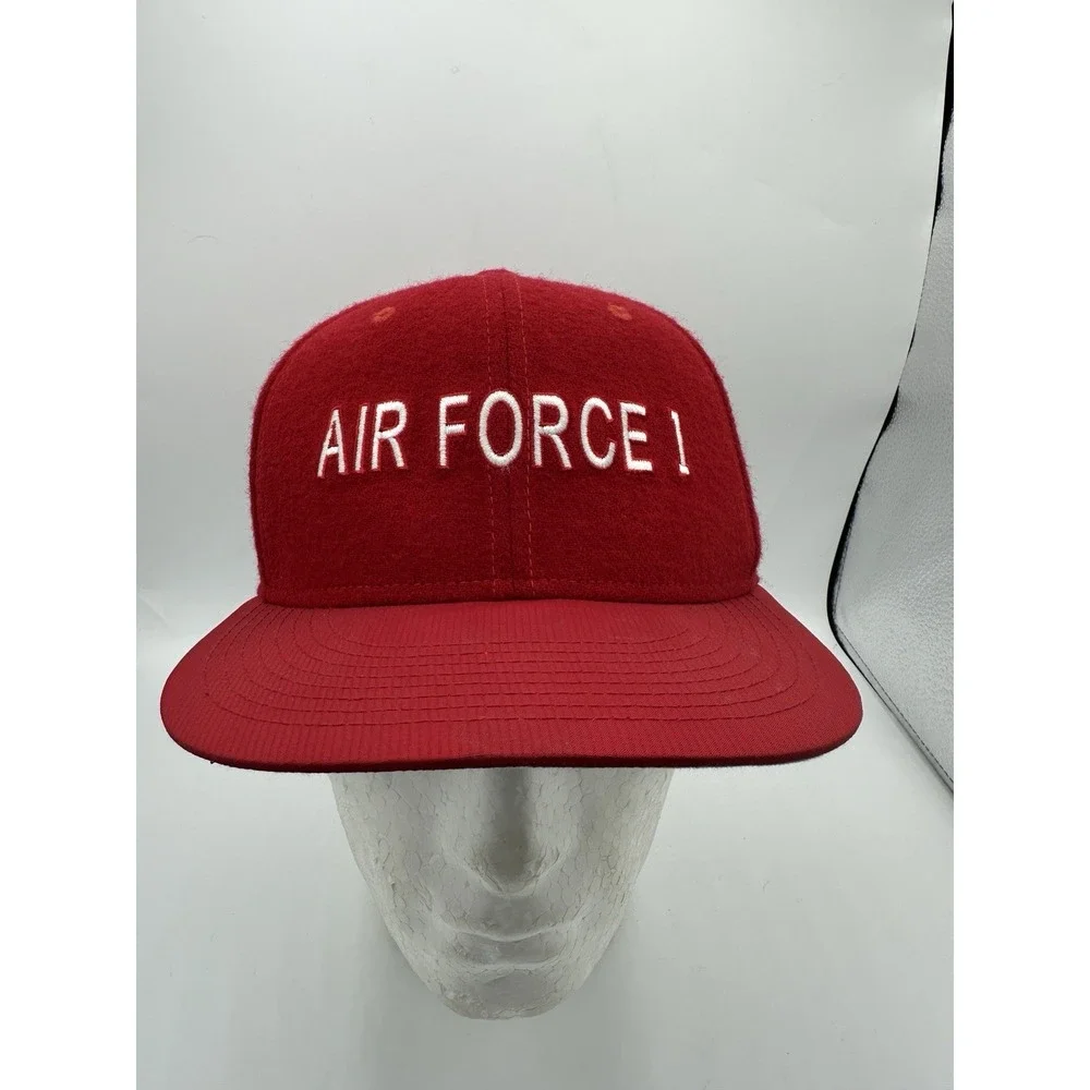 Nike Air Force 1 True Snapback Hat Red White AF1 Wool Blend Adjustable Cap Rare